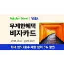 라쿠텐트레블 할인코드 비자카드 결제 시 최대 10% 할인 쿠폰